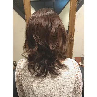 ミディアム カラー パーマ マエダ　カズエ🫶 coronahairのヘアスタイル