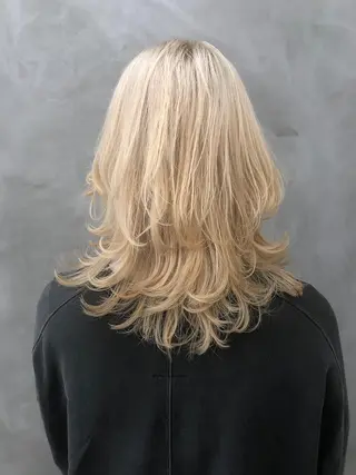 ロング カラー パーマ ヘアアレンジ メンズ ハイトーン/レイヤー 🌸さくらのヘアスタイル