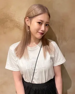 セミロング カラー Zina難波/ 韓国ヘア🐰mikuのヘアスタイル