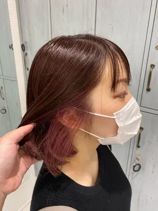 ミディアム カラー 中川 茜里のヘアスタイル
