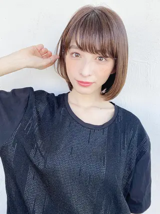 ミディアム カラー パーマ ヘアアレンジ ITbyALBUM 中野店のヘアスタイル