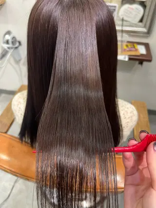 セミロング カラー 髪質改善アンジュール かのんのヘアスタイル