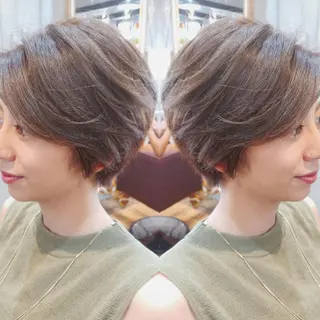 ショート カラー パーマ ヘアアレンジ 6月オープン♪豊見城 Lodattu✁清水のヘアスタイル