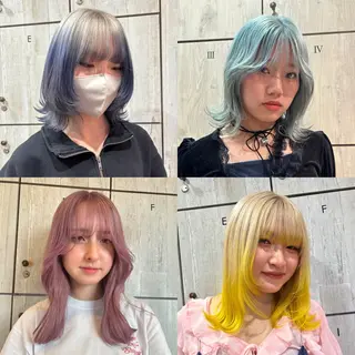 ミディアム カラー 似合わせレイヤー/ Wカラー🧸こころのヘアスタイル