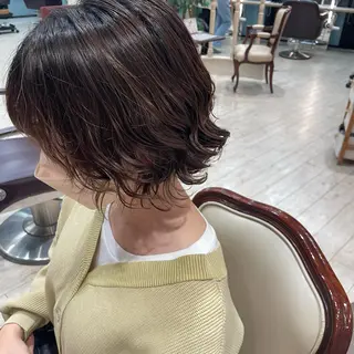 ショート パーマ 🍪ﾖｼｲﾊﾙﾈ🍪 ﾗﾍﾞﾝﾀﾞｰｶﾗｰのヘアスタイル