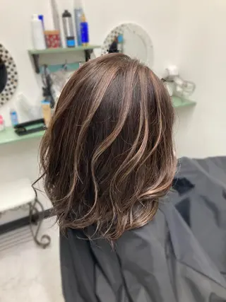 ミディアム カラー パーマ ヘアアレンジ 髪質改善✧︎カラー 💎AIM【アイム】のヘアスタイル