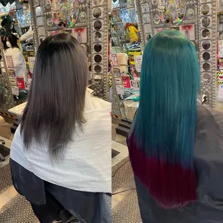 ショート カラー ヘアアレンジ 🌈派手髪エクステ ブレイズ🌈ひろとのヘアスタイル