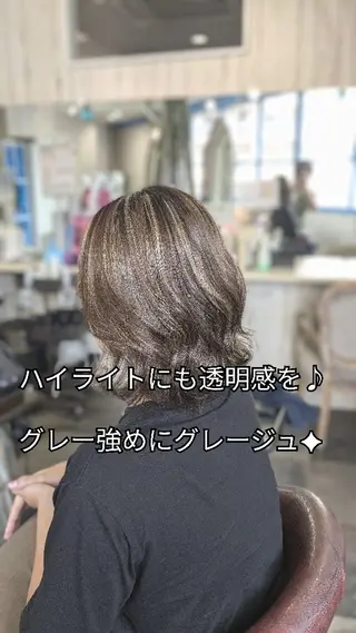 ミディアム カラー メンズパーマ/顔周り レイヤーカット/えののヘアスタイル