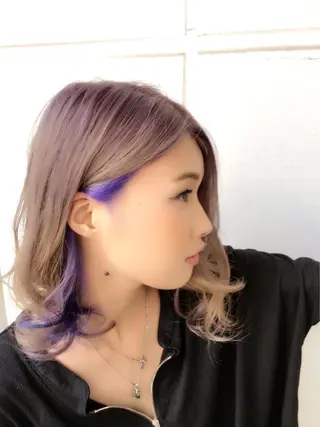 ミディアム セミロング カラー パーマPrivate SalonNoa名駅のヘアスタイル