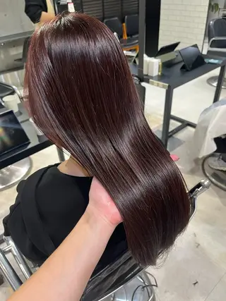 セミロング カラー パーマ ヘアアレンジ 透明感/オリーブ/ グレージュ/YUKAのヘアスタイル