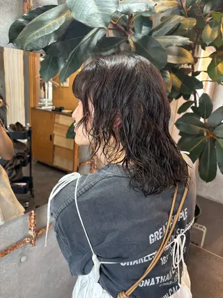 ミディアム カラー パーマ 大林 エリコのヘアスタイル