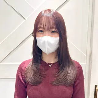 ロング カラー 横浜|韓国レイヤー| 暖色カラー|まなとのヘアスタイル