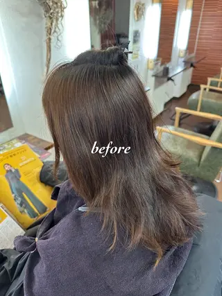 セミロング カラー 💜推しインナー カラー/菊池柊真💜のヘアスタイル