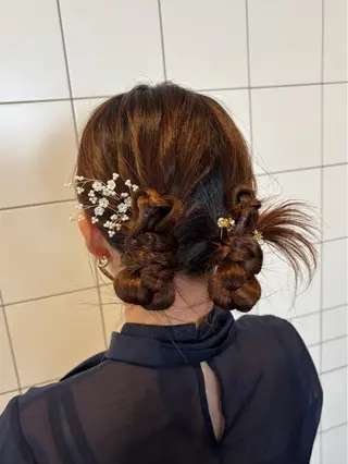 ミディアム ヘアアレンジ Ayano‪‪🎀似 合わせ×透明感🎀のヘアスタイル