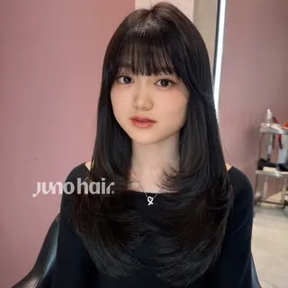 ロング 韓国レイヤー🪽 無重力パーマナツキのヘアスタイル