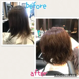 ショート カラー パーマ 藤本 麻衣のヘアスタイル