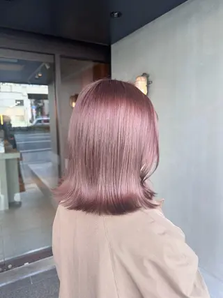ミディアム カラー ピンクカラー/ mana🎀のヘアスタイル