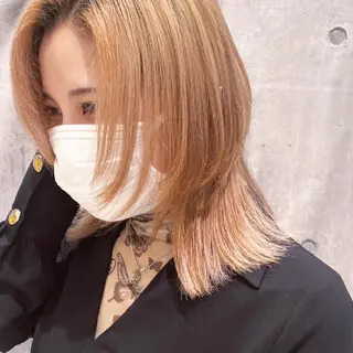 ミディアム カラー ウルフカット ハッシュカット/七海のヘアスタイル