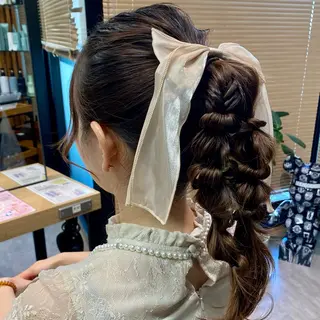 ロング 艶暖色カラー🍒 縮毛矯正ほののヘアスタイル