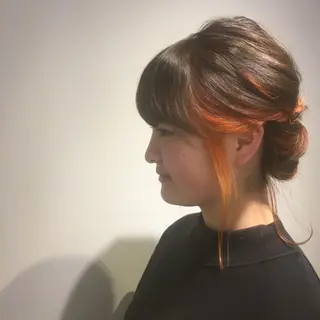 セミロング カラー ヘアアレンジ しのはら まどかのヘアスタイル