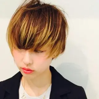 ショート カラー 杉若 利彦のヘアスタイル