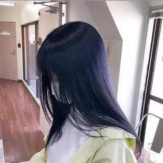ミディアム カラー パーマ ヘアアレンジ メンズ キッズ ネイル マツエク・マツパ 切りっぱなしヘアボブ ミディアムヘアRYOのヘアスタイル