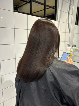 セミロング カラー 表参道♡暗髪♡ 艶カラー♡アユミのヘアスタイル