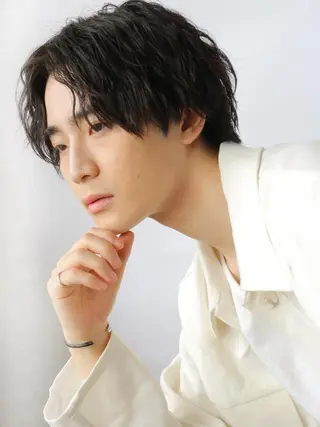 ショート パーマ メンズ ✨ブリーチなし透明感 池袋 水野のヘアスタイル