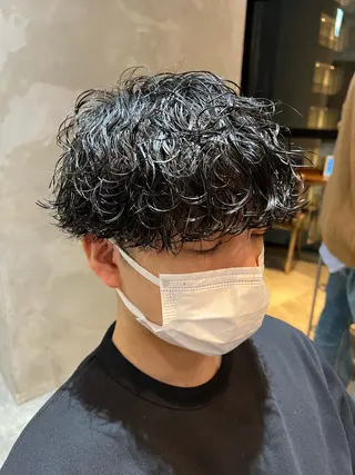 ショート パーマ メンズ 波巻きスパイラルパー マ/シャドウパーマ駿のヘアスタイル
