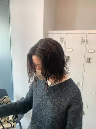 ミディアム カラー パーマ little 小濱彰太のヘアスタイル