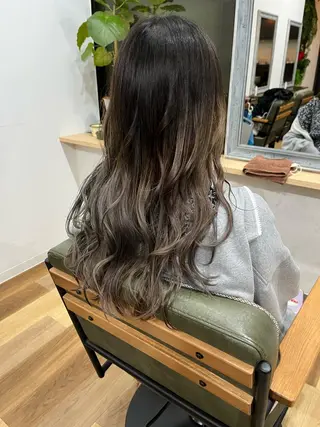 ロング カラー ヘアアレンジ 【艶カラー】石山拓人 /ブリーチのヘアスタイル