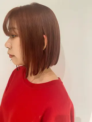セミロング カラー nishido ハイライト/パーマのヘアスタイル