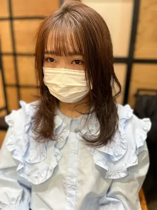 ロング カラー パーマ ヘアアレンジ メンズ キッズ ネイル マツエク・マツパ アイブロウ 久木原 ゆりのヘアスタイル