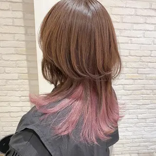 ミディアム 横浜🍒ルーツカラー エクステ／RIEのヘアスタイル