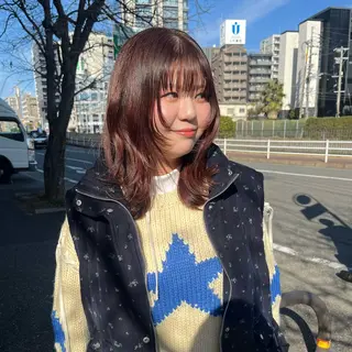 ミディアム カラー yuumi/大濠🪷 顔周り/ハイトーンのヘアスタイル