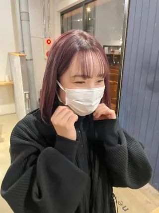 ミディアム カラー タケウチ サトミのヘアスタイル