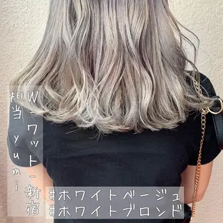 セミロング カラー パーマ ヘアアレンジ 新宿駅近♡友達とOK 🦋W -ワット -のヘアスタイル