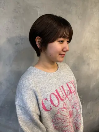 ショート 似合わせレイヤー、 透けカラー/杉本花のヘアスタイル