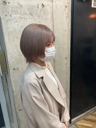 ショート カラー 髪質改善.縮毛矯正 ×韓国ヘアyukiのヘアスタイル