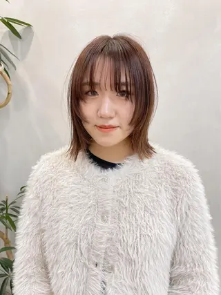 ミディアム カラー 青木 優歩のヘアスタイル