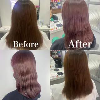 セミロング カラー 髪質改善×矯正🫧 韓国ヘアasamiのヘアスタイル