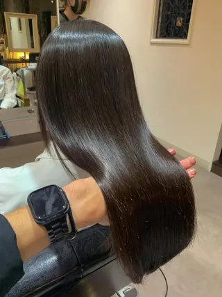 ロング カラー 地毛風ストレート/ 髪質改善/榎本流行のヘアスタイル