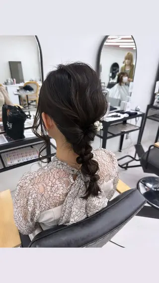 セミロング ヘアアレンジ けいこ🍊ニュアンス ネイル/個性派ネイルのネイルデザイン