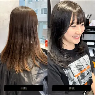 ミディアム カラー プルエクステ/透明感 カラー✨KAZUKIのヘアスタイル