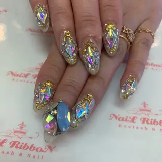 ネイル ネイルリボン 受付スタッフのネイルデザイン