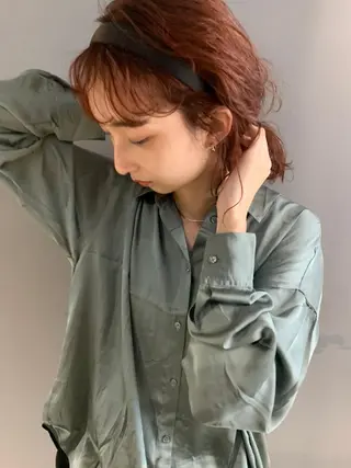 ミディアム パーマ カラー CEINE PATHのヘアスタイル