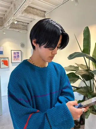 カラー メンズ HANAME 原宿美容室のヘアスタイル