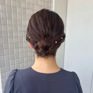 ヘアアレンジ 艶感カラー/オリーブ アレンジ：♡のヘアスタイル