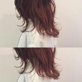 ミディアム カラー 池田 真由美のヘアスタイル