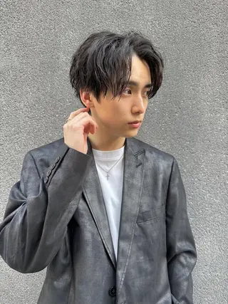パーマ ショート メンズ ✨【公式】渋谷メンズ サロン BLUCK✨のヘアスタイル